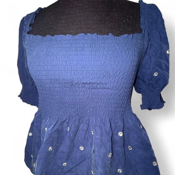 Hill House The Jewel Jammie Top in Navy Size Small - Picture 7 of 7